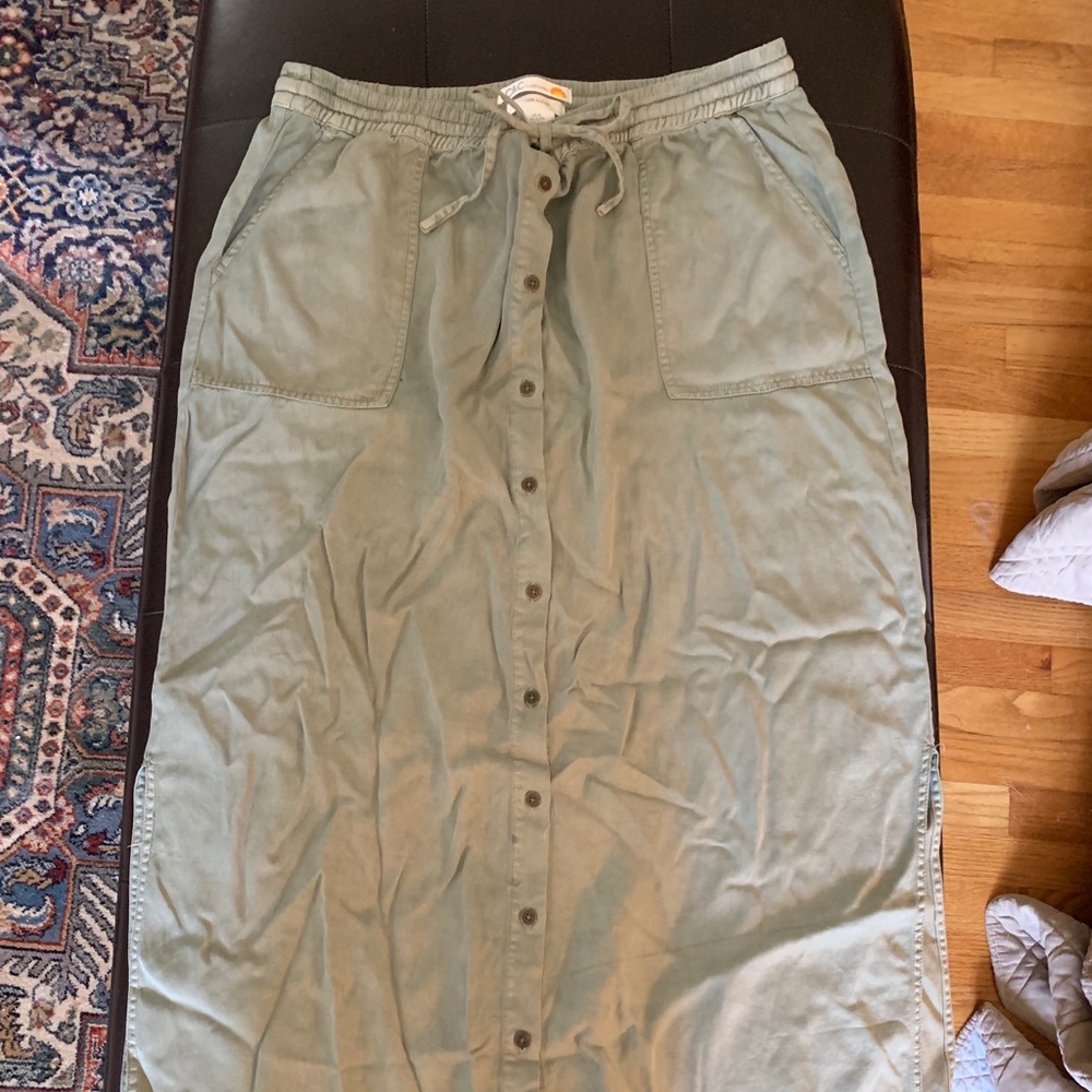 Light Green Button Up Maxi Skirt
